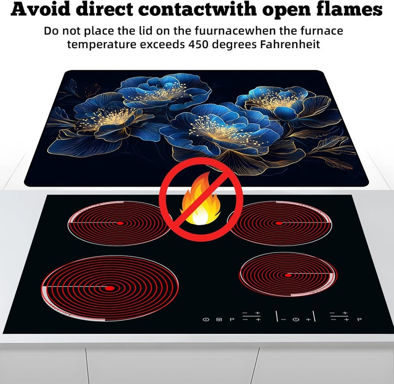 AOHMPT Multi-Design Stove Top Cover for Glass/Electric Stoves - 3-in-1 Heat-Resistant Protector Mat, Non-Slip Drying Rack 28"x20" - Image 3